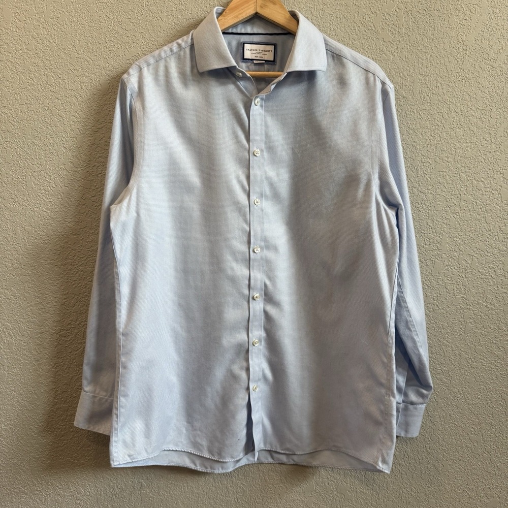 Charles Tyrwhitt Extra Slim Fit 17/34 Button Up Shirt Light Blue - Picture 2 of 6